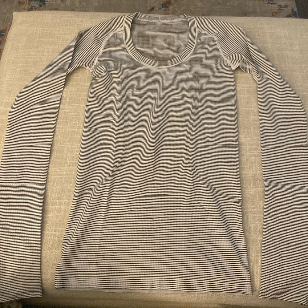 LULULEMON long sleeve top, stripe, size 2
